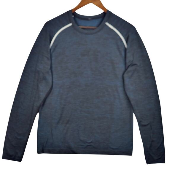 Lululemon Metal Vent Tech Long Sleeve Shirt Heather Dark Blue Sz SM EUC - Picture 1 of 13